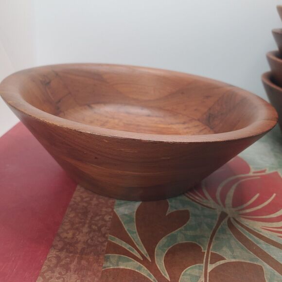Solid Missouri Walnut Wooden Salad Bowl Set Of 6 Serving Bowls Lebanon MO - Picture 2 of 11